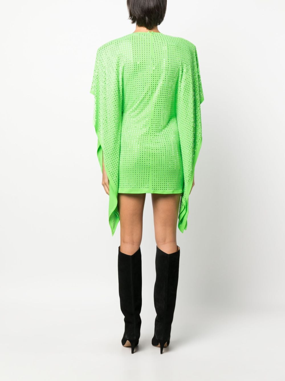David Koma Mini-jurk verfraaid met kristallen Groen