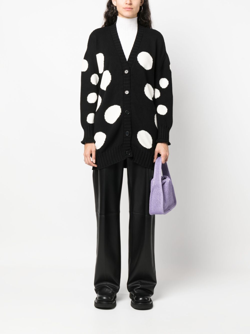 MSGM polka-dot cotton cardigan - Zwart