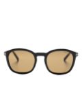 TOM FORD Eyewear tortoiseshell-effect round-frame sunglasses - Black