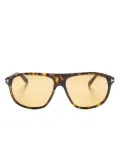 TOM FORD Eyewear Prescott tortoiseshell pilot-frame sunglasses - Brown
