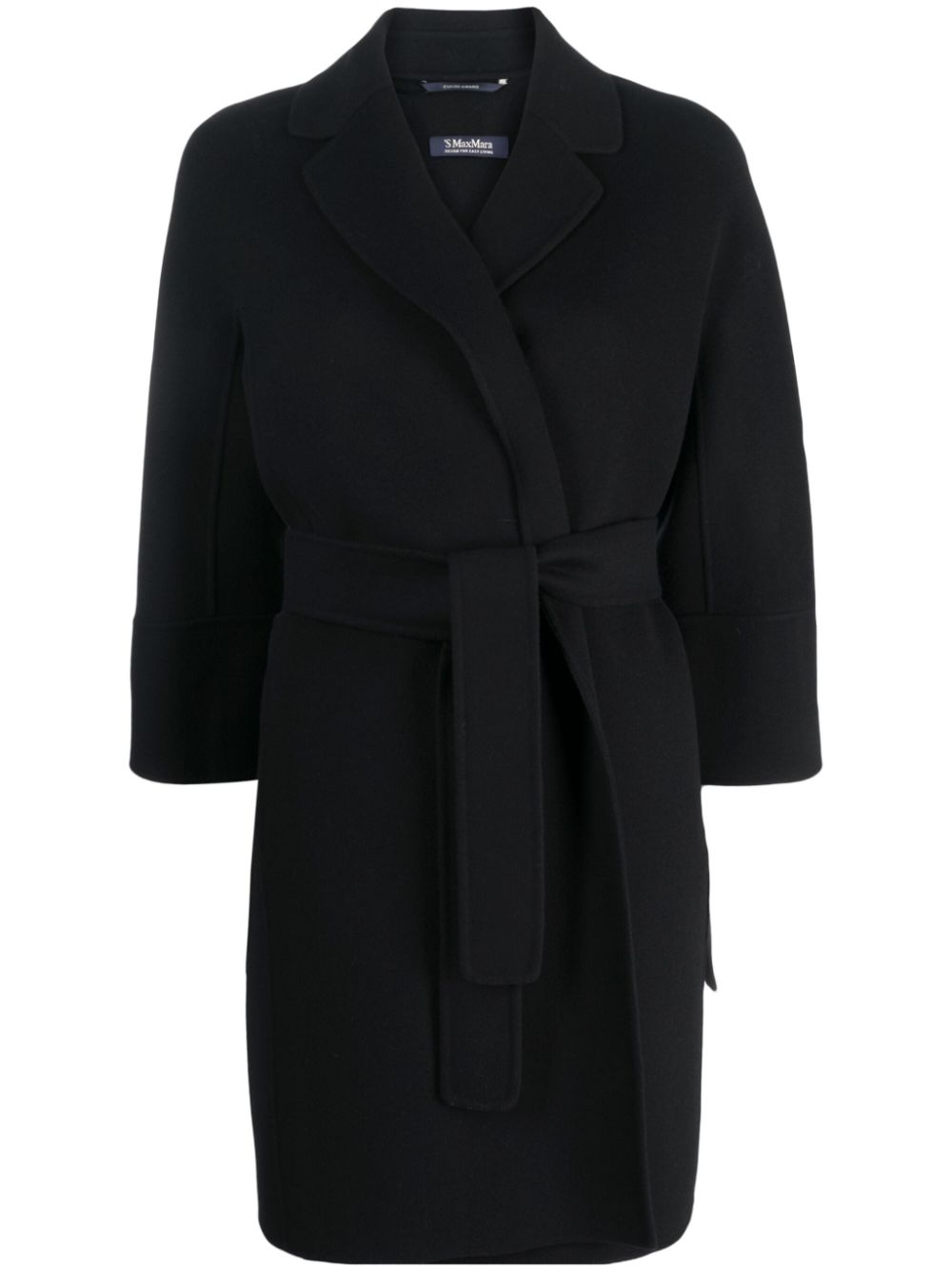 'S Max Mara belted virgin-wool coat - Black