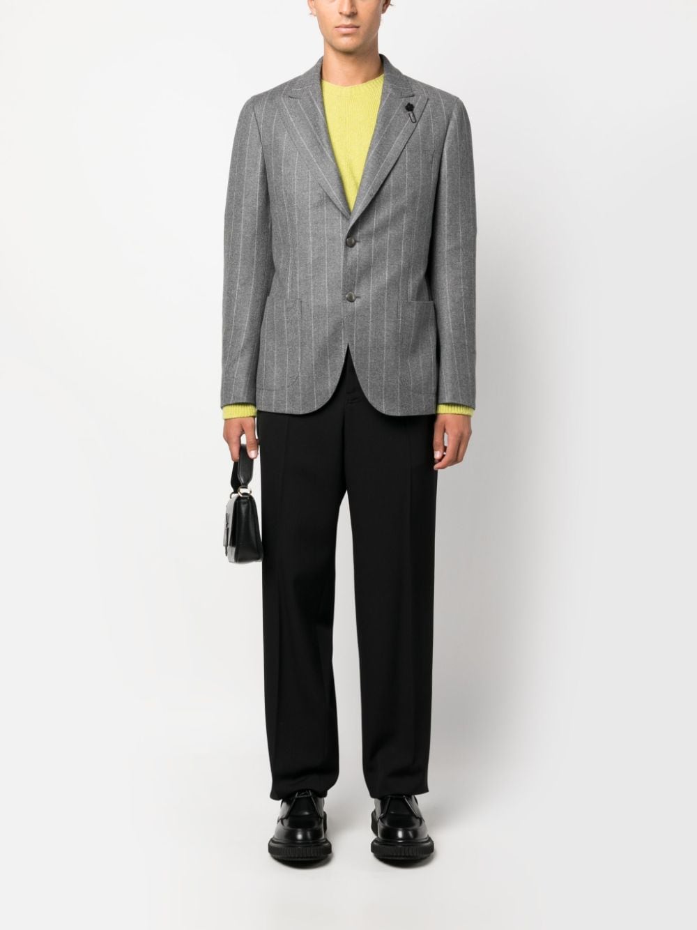 Lardini striped single-breasted blazer - Grijs