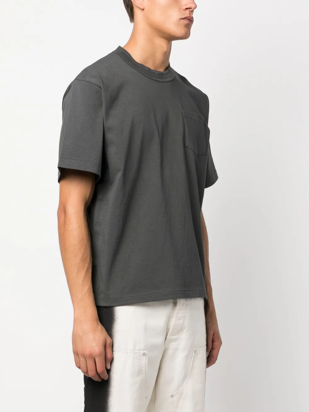 Sacai S Cotton Jersey T-shirt Tshirt In Grey