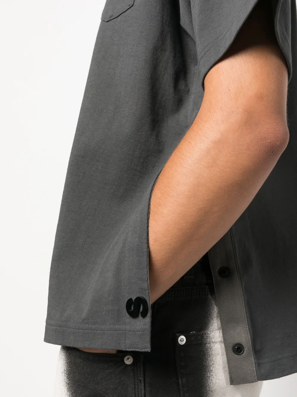 Sacai S Cotton Jersey T-shirt Tshirt In Grey