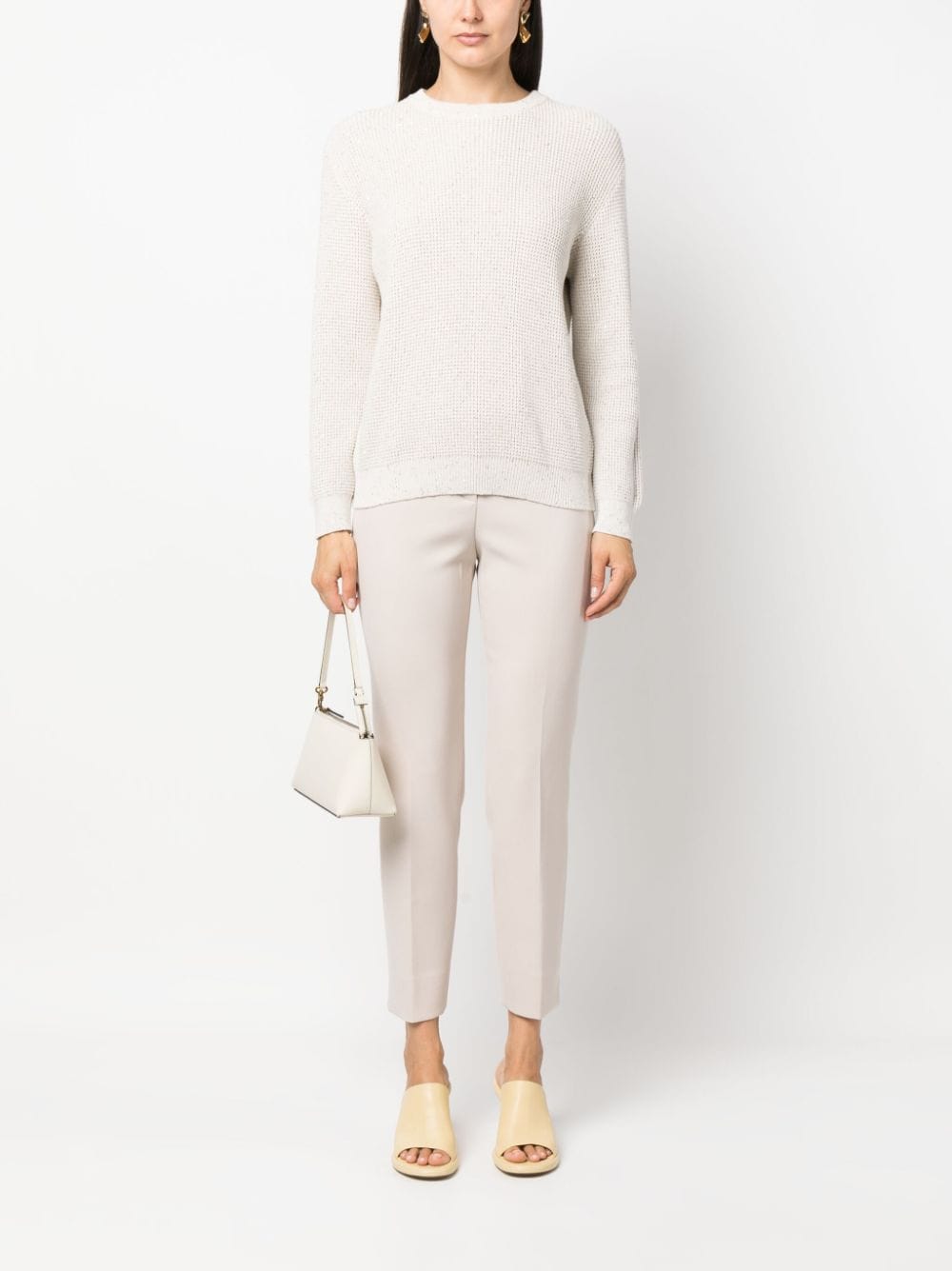 Peserico pressed-crease cropped trousers - Beige