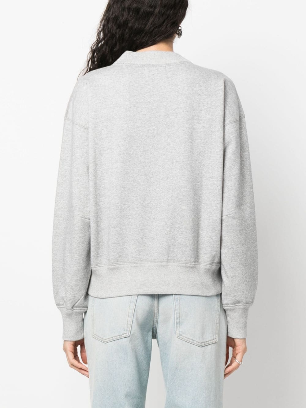 Shop Marant Etoile Mobyli Logo-print Cotton Sweatshirt In Grey