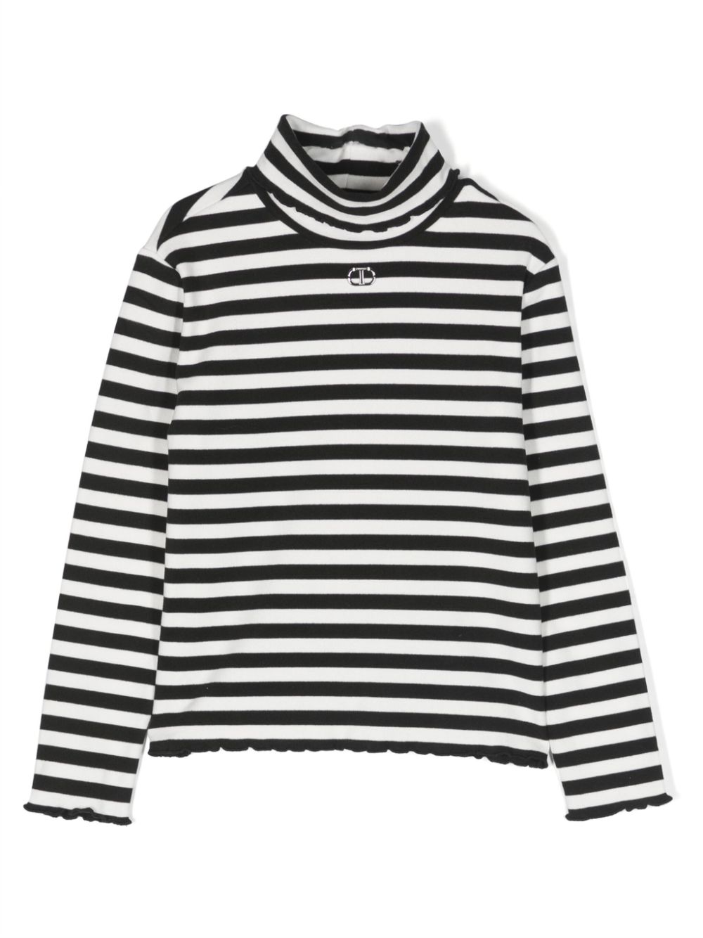 TWINSET Kids striped high-neck top - Black