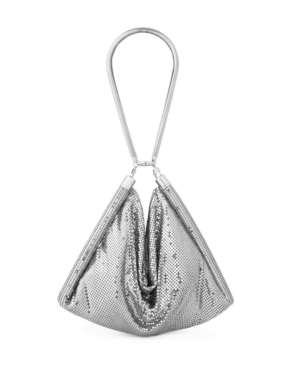 Shop Rabanne Pixel Metallic Shoulder Bag In Silver