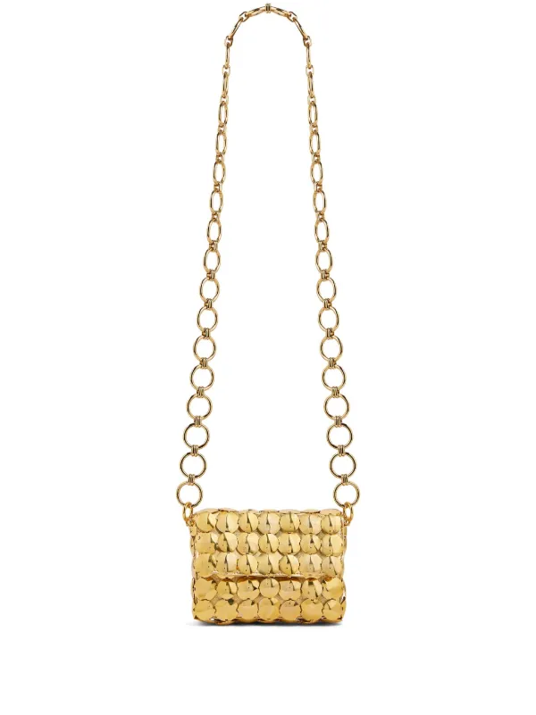 Rabanne Mini Sparkle Layered Crossbody Bag | Gold | FARFETCH