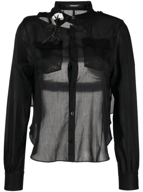 Chemise en coton mélangé à découpe - Undercover - Modalova