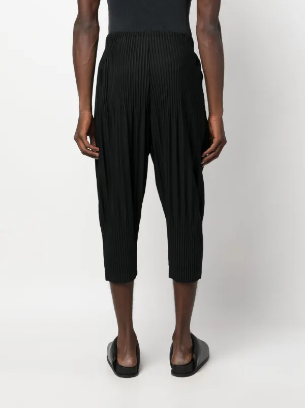 Homme Plissé Issey Miyake Pleated Tapered Cropped Trousers - Farfetch