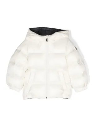 Moncler Enfant fleece-panelling Padded Jacket | White | FARFETCH