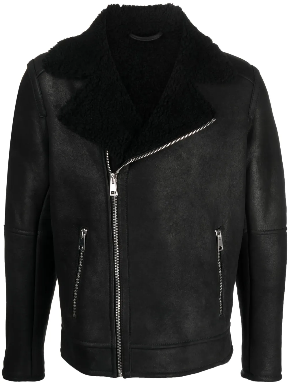 Eraldo Shearling Leather Jacket In Black