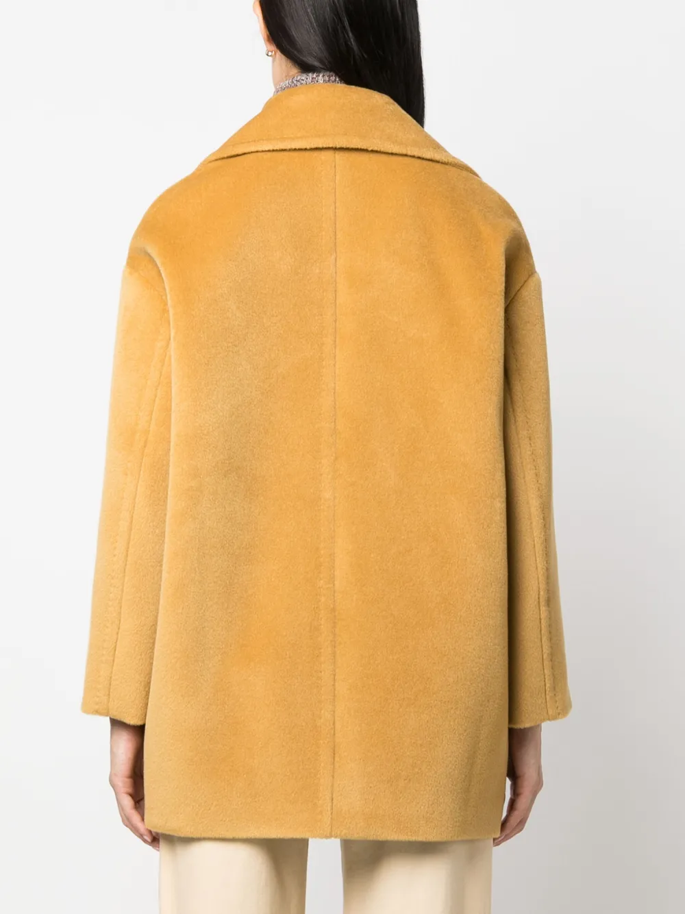 Max Mara Mantel met dubbele rij knopen Geel