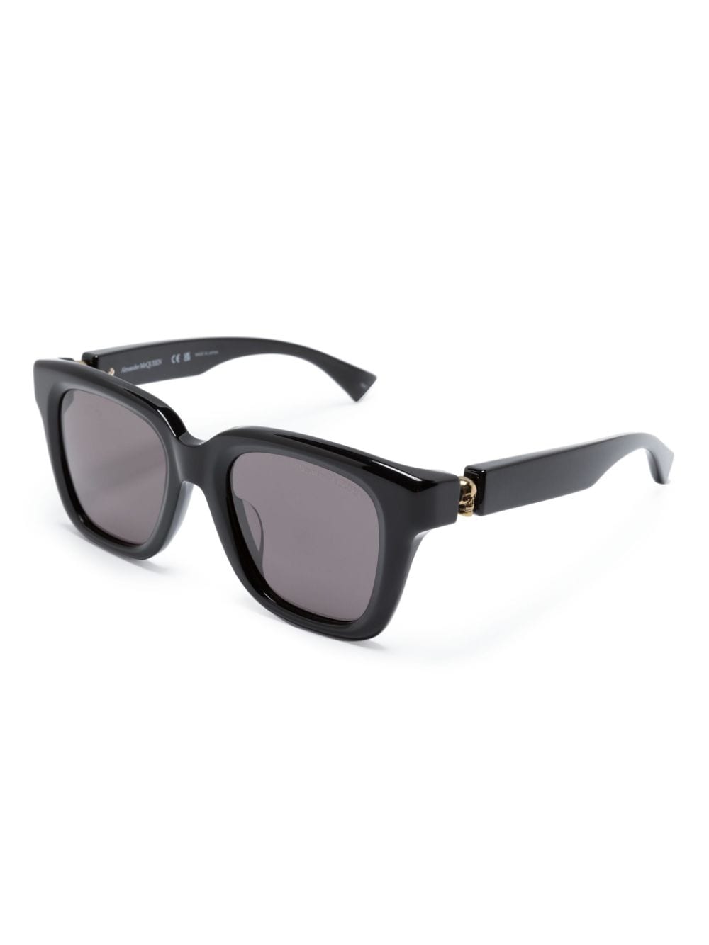 Alexander McQueen Eyewear skull-appliqué square-frame sunglasses - Zwart