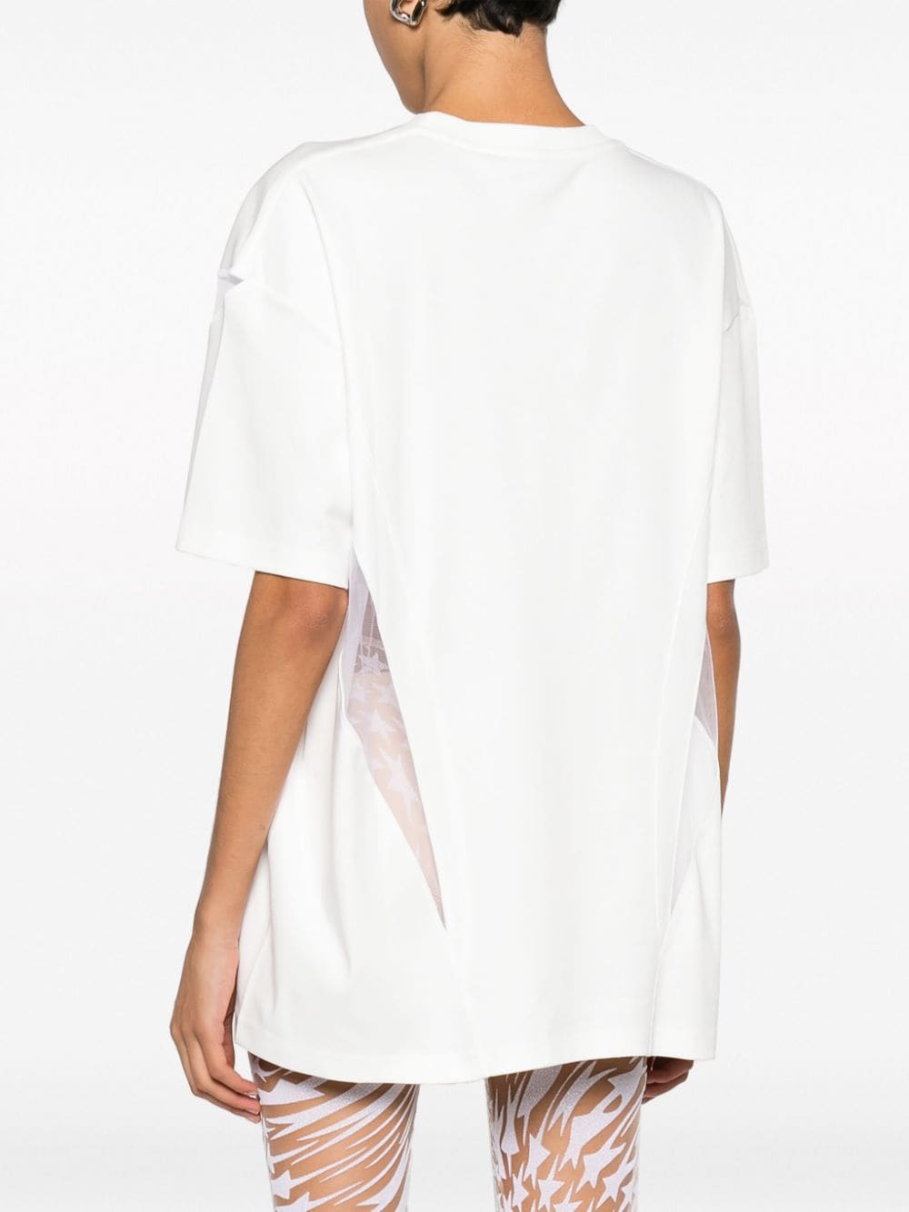 Shop Mugler Illusion Panelled Cotton T-shirt In White