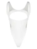 Mugler cut-out scoop-neck body - White