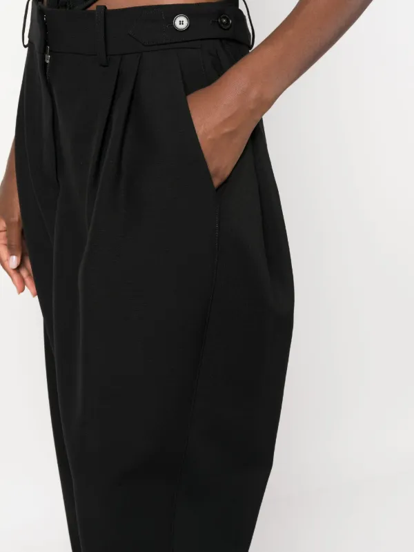 Stella McCartney Pleated wide-leg Wool Trousers | Black
