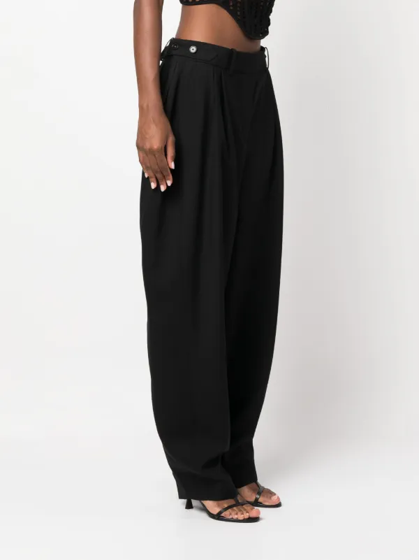 【関税込み】stella mccartney Loose leg pants Stella McCartney Pleated wide-leg Wool Trousers | Black