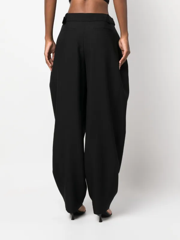 Stella McCartney Pleated wide-leg Wool Trousers | Black