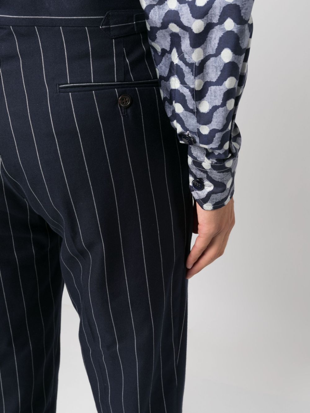 Shop Polo Ralph Lauren Pinstripe-pattern Pleated Trousers In Blau