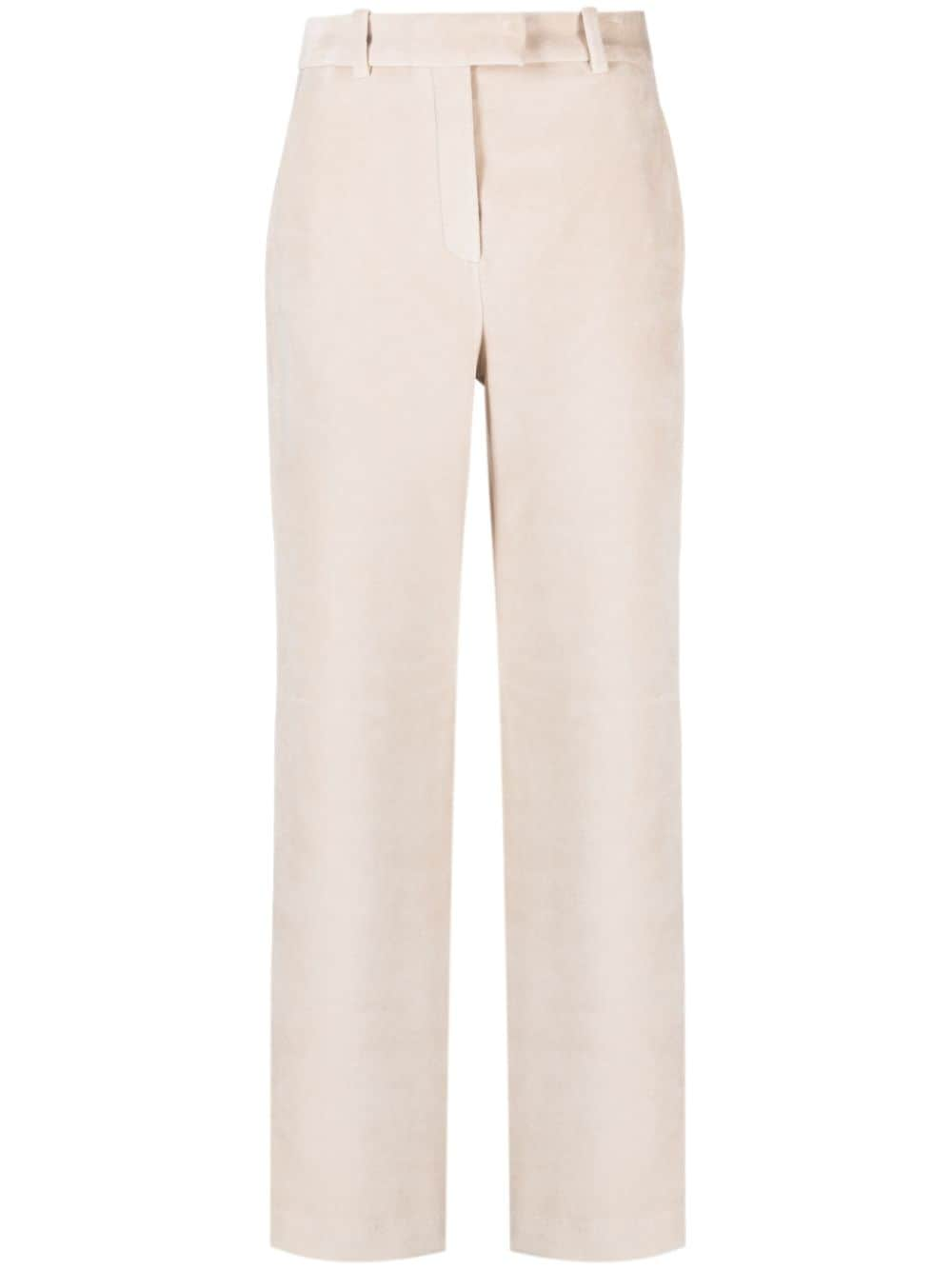 straight-leg cotton trousers