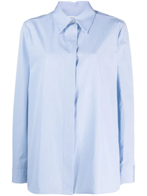 Jil Sander concealed-fastening striped cotton shirt 