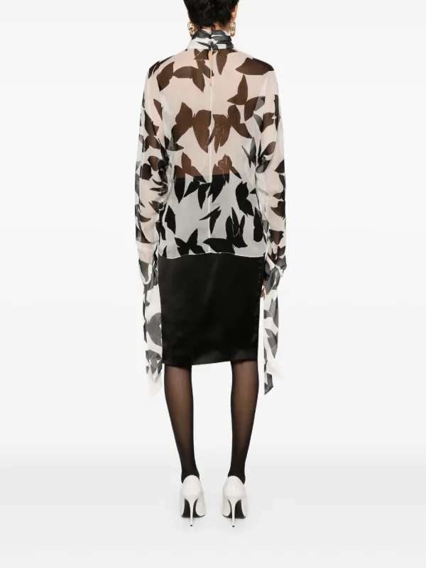 【送料&関税込】Saint Laurent Printed Silk Blend Blouse Saint Laurent Printed Silk Blend Blouse | italist