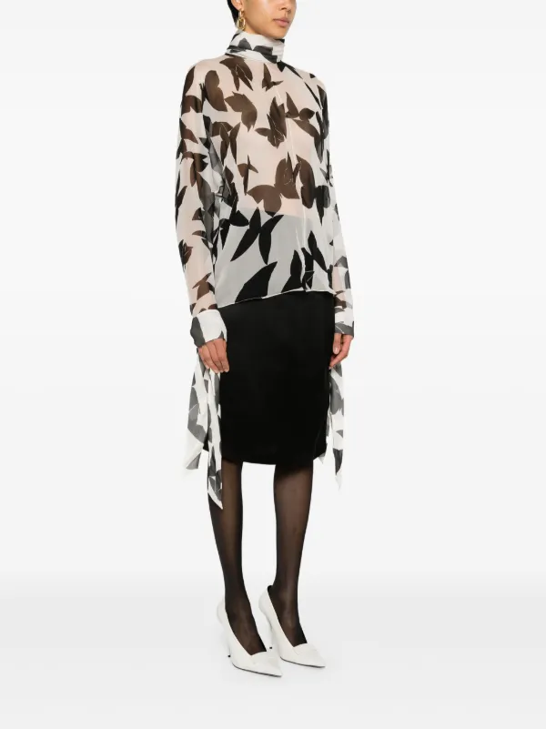 Saint Laurent butterfly-print Silk Blouse | Neutrals | FARFETCH Saint Laurent butterfly-print Silk Blouse | Neutrals | FARFETCH