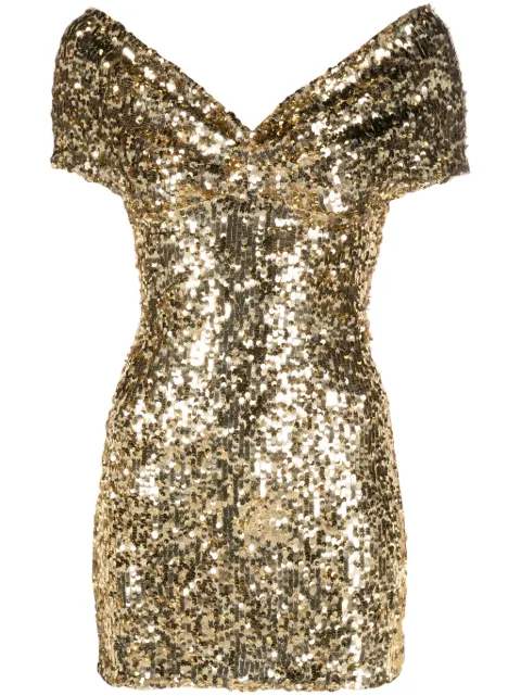 Atu Body Couture off-shoulder sequinned minidress