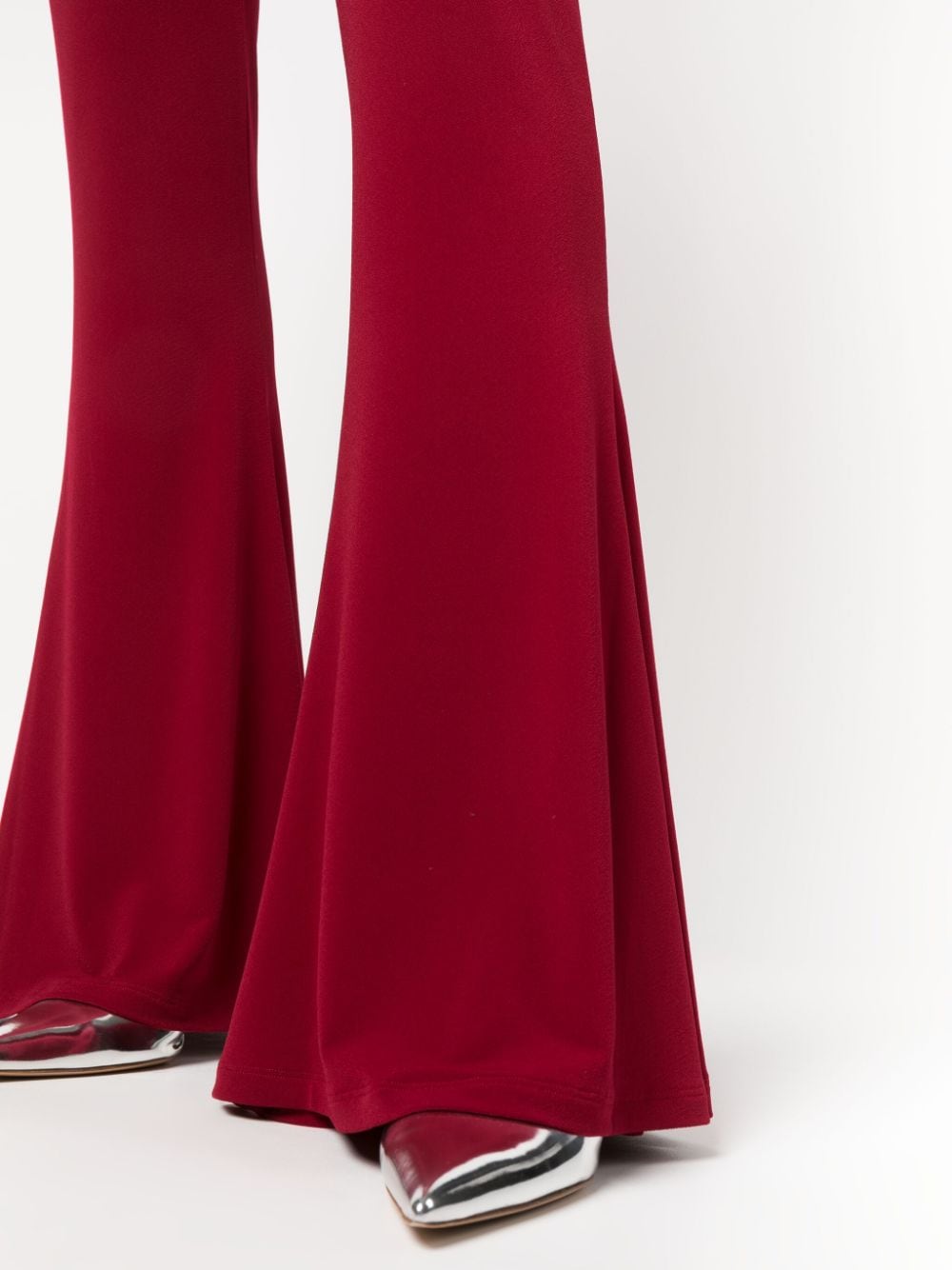 Shop The Andamane Ruched-detail Flared Trousers In Red