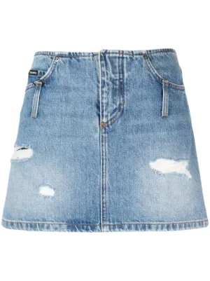 FRAME A-line Short Denim Skirt - Farfetch