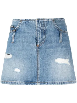 Dolce & Gabbana ダメージ デニムスカート | ブルー | FARFETCH JP