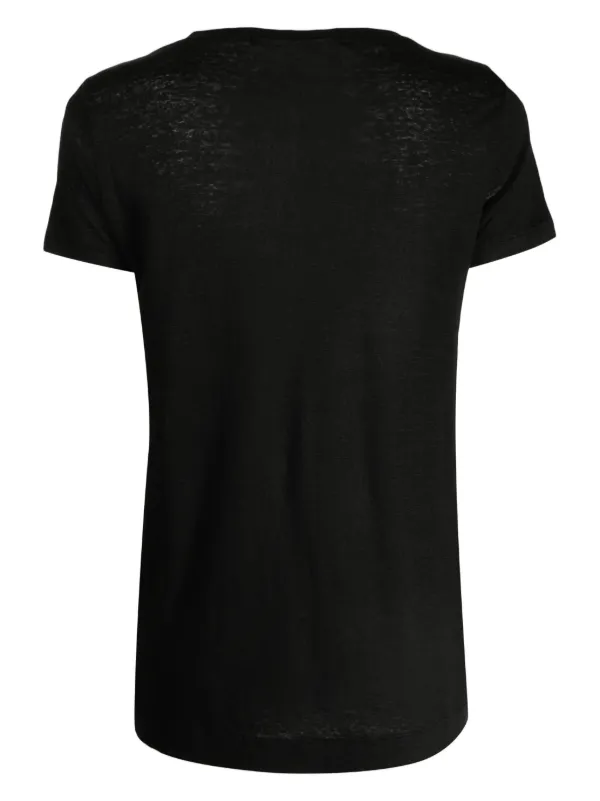 Zwart shirt online met boothals