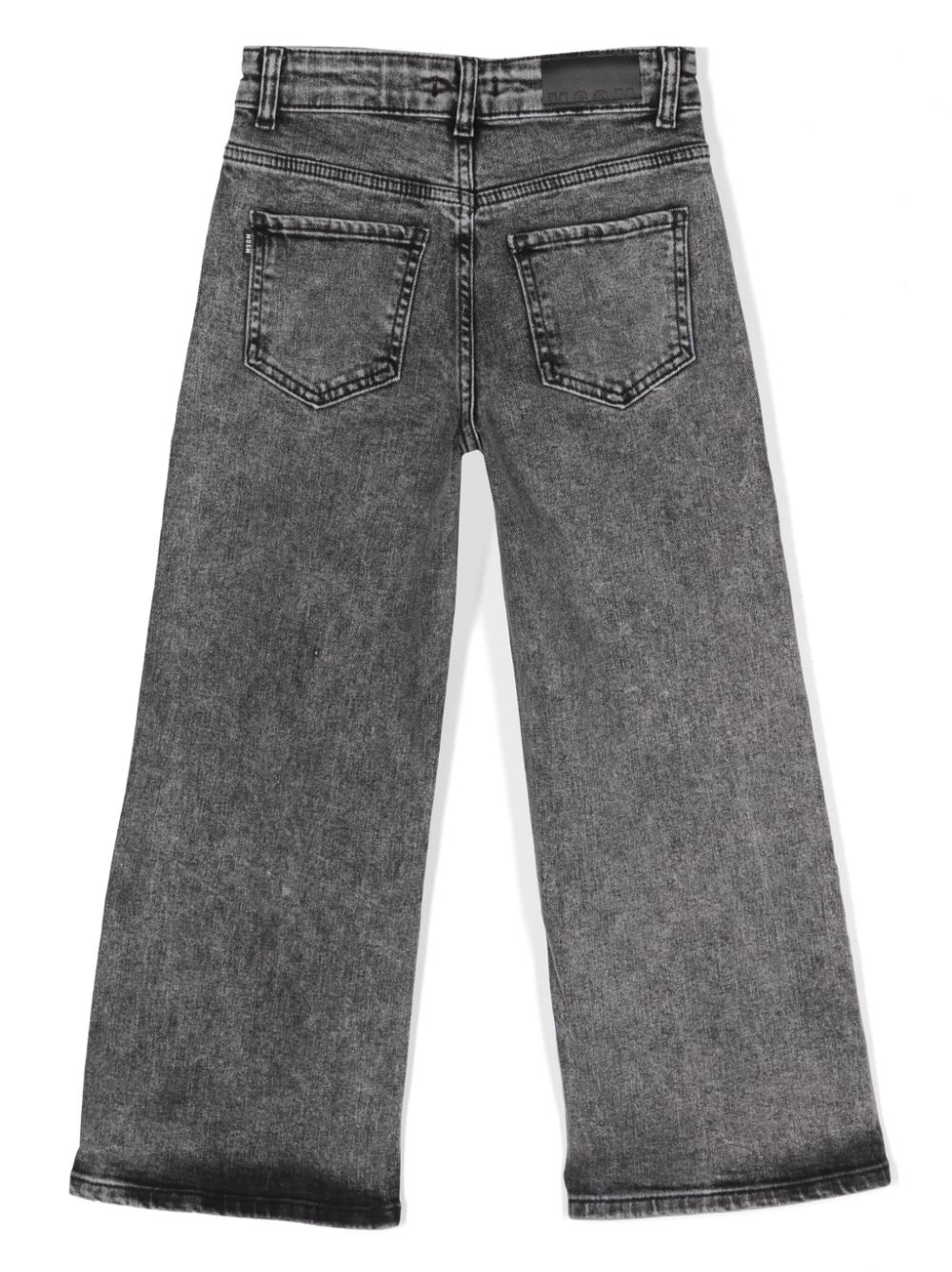 Shop Msgm Logo-patch Wide-leg Jeans In Grey