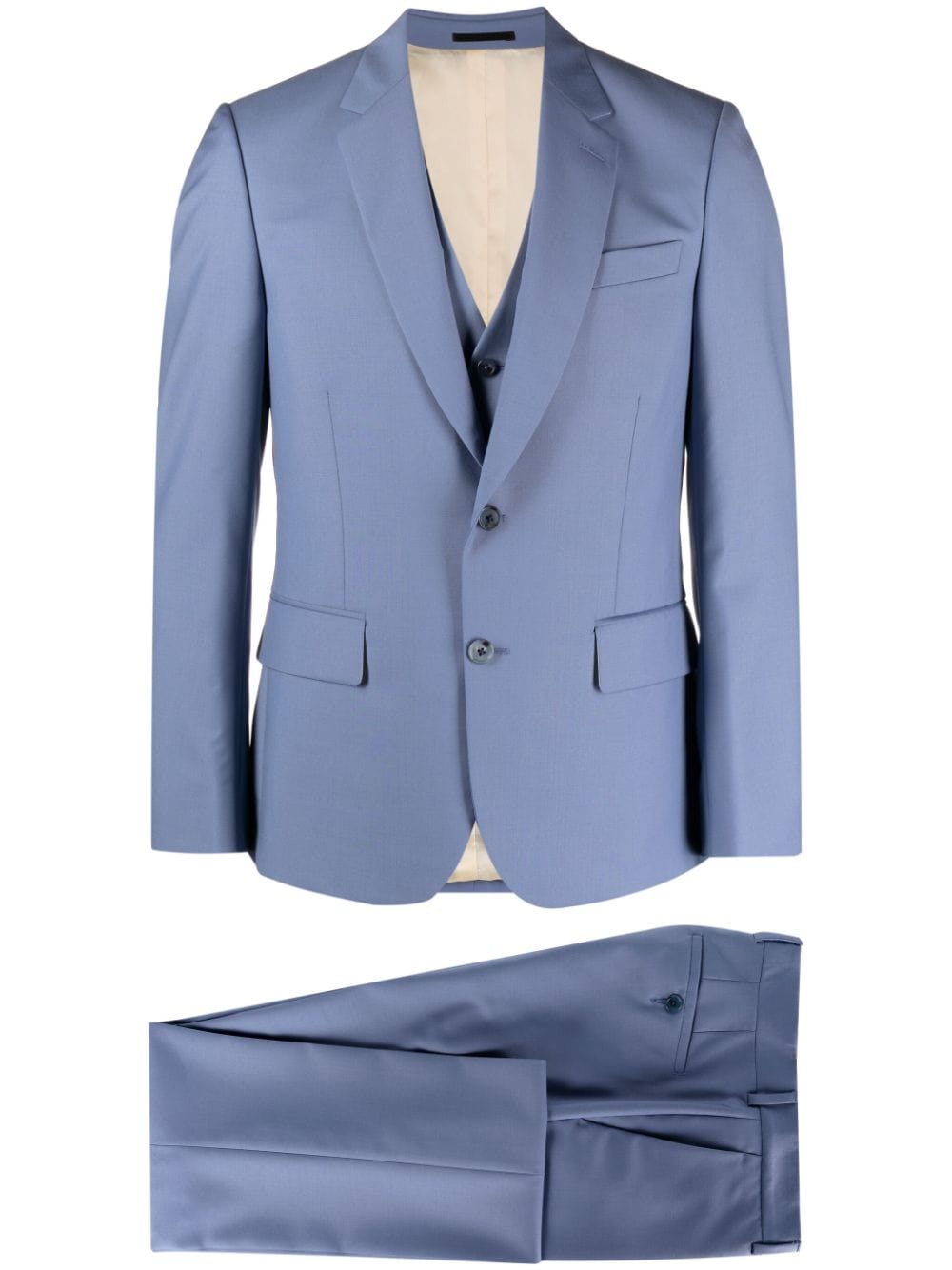 Paul Smith Single-breasted Three-piece Suit In Blue