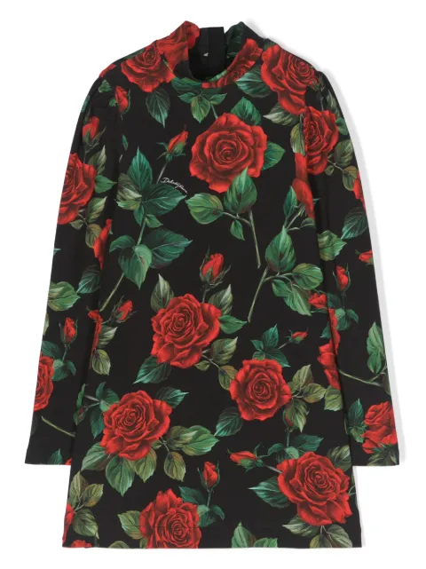 Dolce & Gabbana Kids floral-print cotton dress