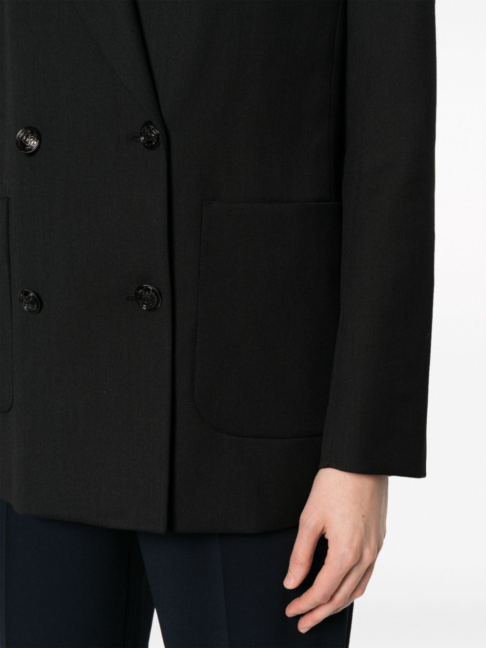 Shop Claudie Pierlot Double-breasted Tailored Blazer In Black