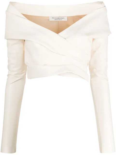 Philosophy Di Lorenzo Serafini off-shoulder cropped top
