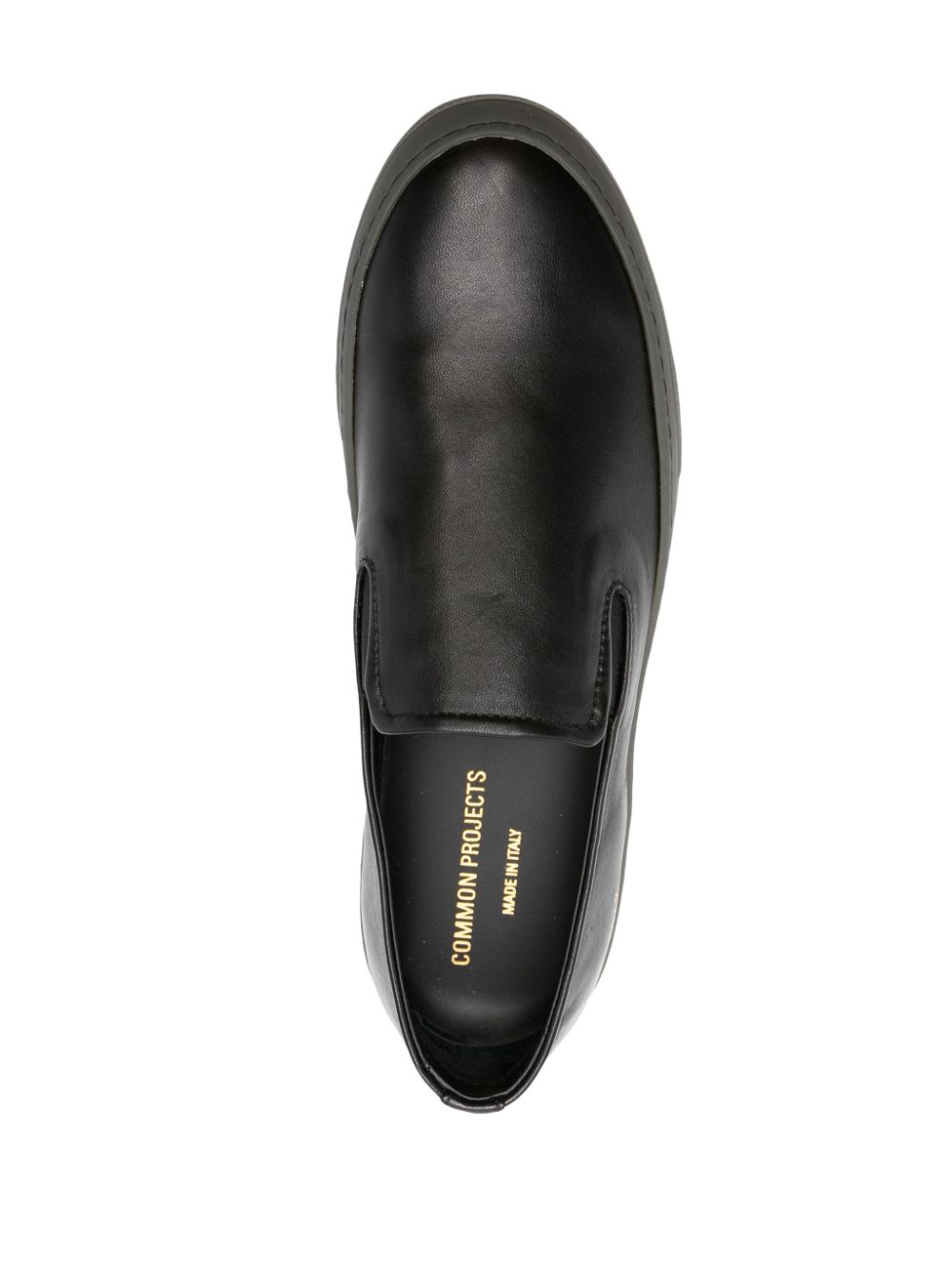 Shop Common Projects Leather Slip-on Sneakers In Black