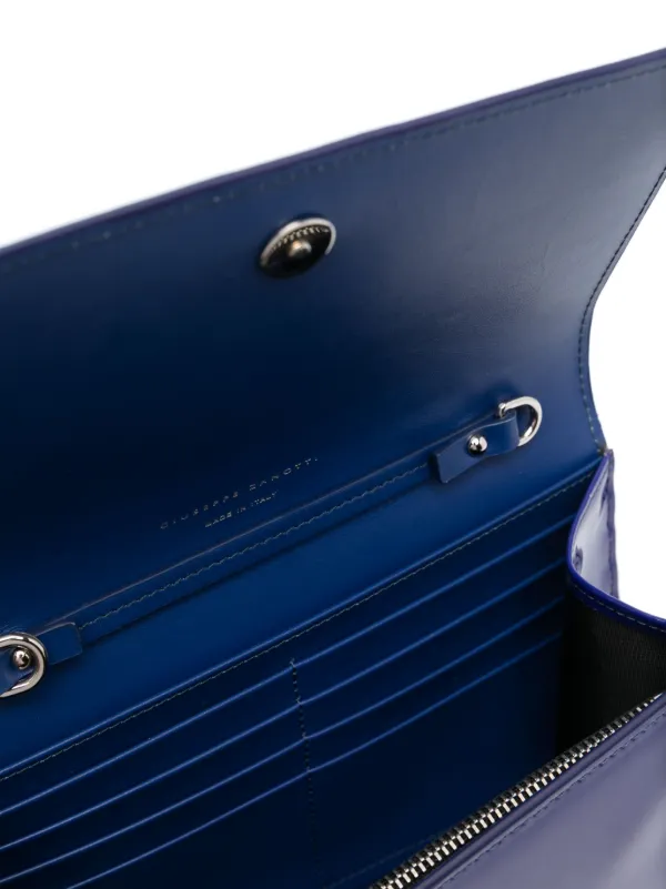 Blue patent clutch online bag