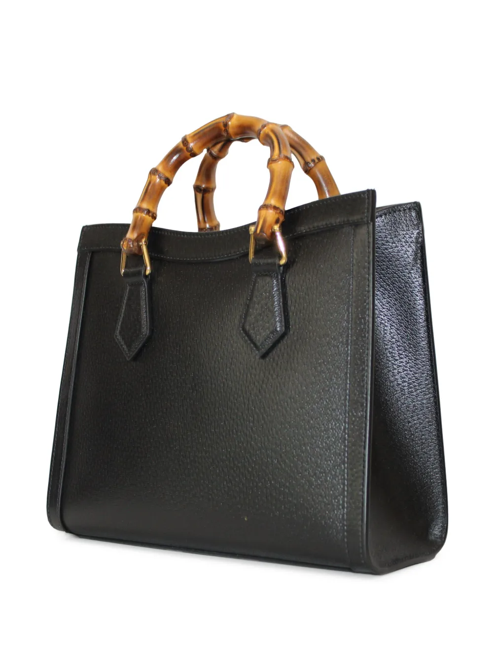 Shop Gucci Small Diana Leather Tote Bag In Black