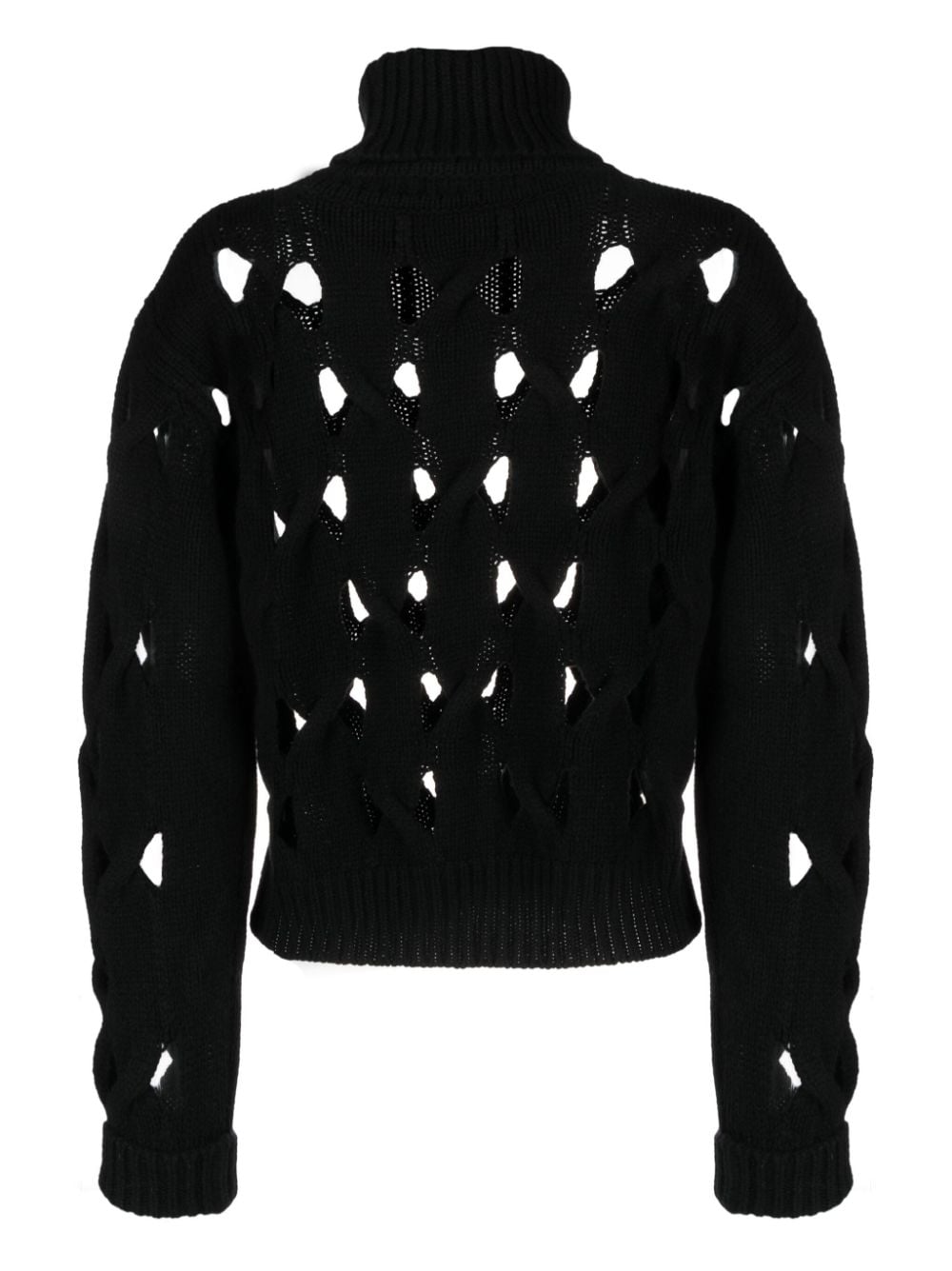 Federica Tosi cut-out wool-cashmere blend jumper - Zwart