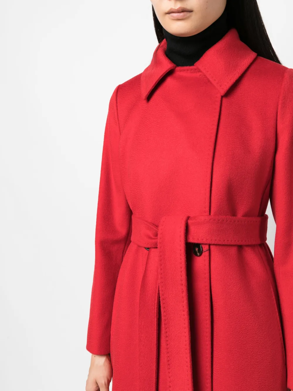 Max Mara Bcollag Double-breasted Belted Coat In Red