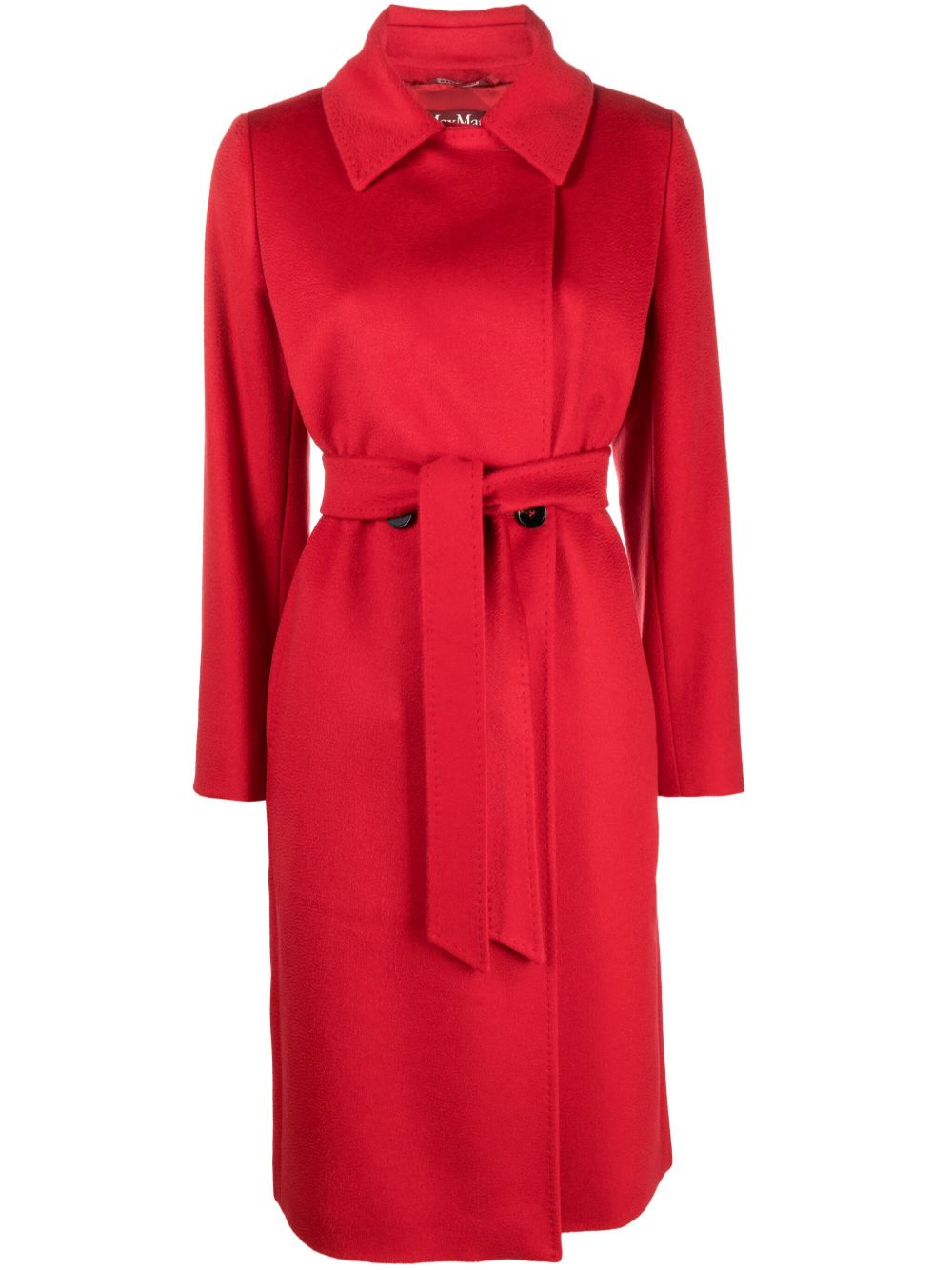 Max Mara Bcollag Double-breasted Belted Coat In Red