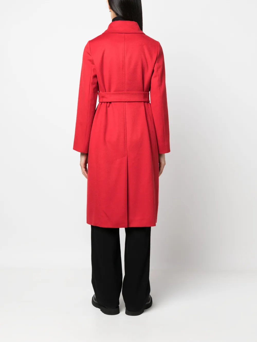 Max Mara Bcollag Double-breasted Belted Coat In Red