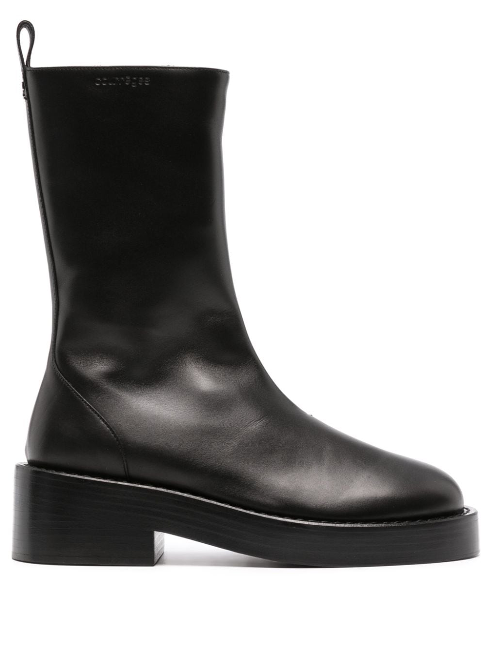Shop Courrèges 55mm Slip-on Leather Ankle Boots In Black