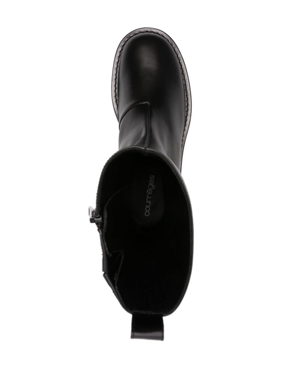 Shop Courrèges 55mm Slip-on Leather Ankle Boots In Black