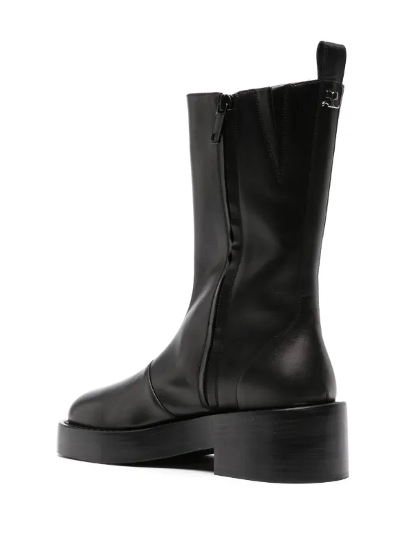 ショートブーツ・ブーティ Courreges Zipped Ankle Boots - Courreges - Leather - Black Courrèges Women's' Used Leather Zip Ankle Boots in Black