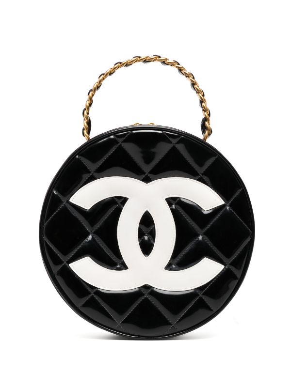 CHANEL Pre-Owned 2000s CC Stitch Round Vanity Handbag - Farfetch